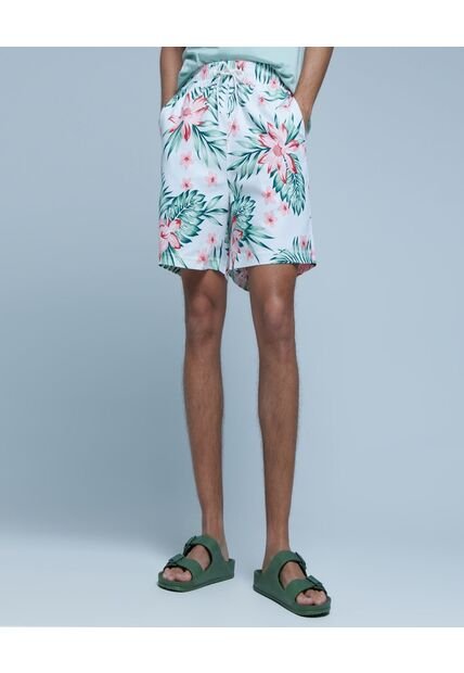 Ropa De Playa Para Hombre Pantaloneta De Baño Corta Color Verde Marca Ostu #60270029