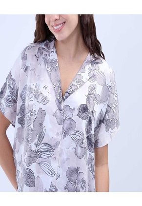 Camisa Para Mujer Manga Corta Color Gris Marca Ostu #40010274