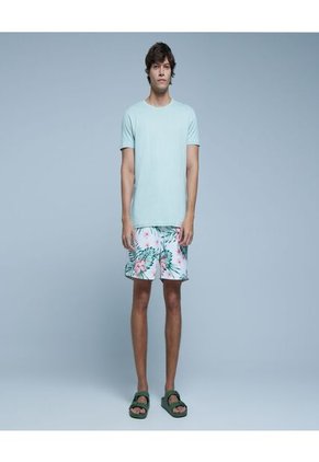 Ropa De Playa Para Hombre Pantaloneta De Baño Corta Color Verde Marca Ostu #60270029