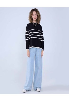 Saco Para Mujer Cuello Redondo Color Negro Marca Ostu #40330088