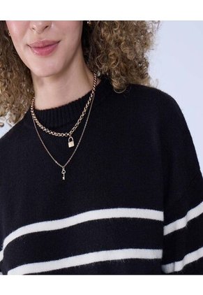 Saco Para Mujer Cuello Redondo Color Negro Marca Ostu #40330088