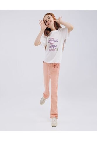 Jean Para Niña Wide-Leg Color Rosado  Marca Ostu #90160055 Ostu