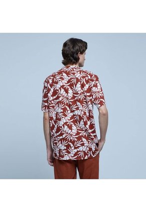 Camisa Para Hombre Manga Corta Con Bolsillo Color Naranja Marca Ostu #60010617