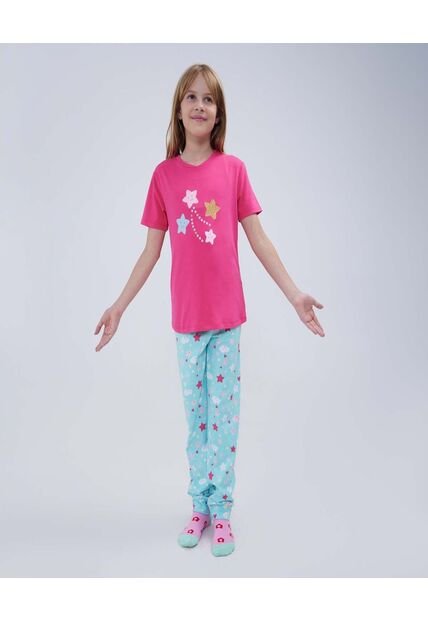 Pijama Para Niña M/C P/L Color Fucsia Marca Ostu #90040063