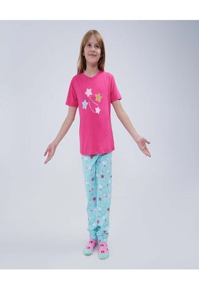 Pijama Para Niña M/C P/L Color Fucsia Marca Ostu #90040063