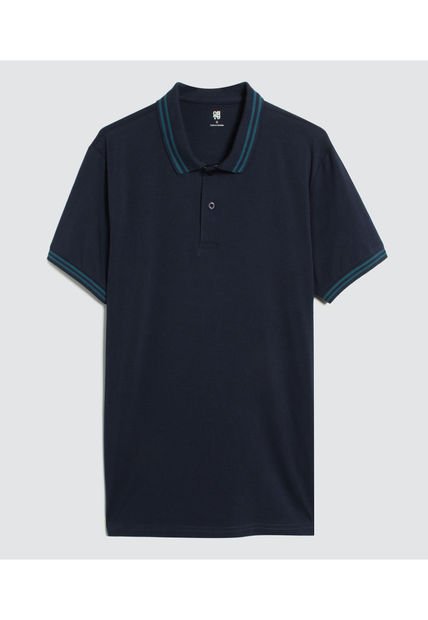 Polo Para Hombre Cuello Tejido Sin Bolsillo Color Azul  Marca Ostu #60110642