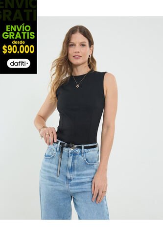 Camiseta Para Mujer Manga Sisa Cuello Redondo Color Negro Marca Ostu #40092523 Ostu