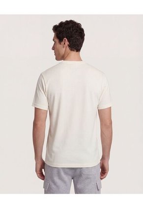 Camiseta  Para Hombre Manga Corta Cuello Redondo Color Crema Marca Ostu #60091909