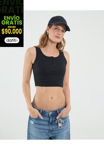 Camiseta Para Mujer Manga Sisa Cuello Redondo Color Negro Marca Ostu #40092500 Ostu