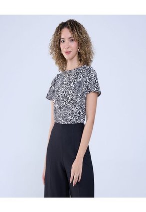 Camiseta Para Mujer Manga Corta Color Negro Marca Ostu #40092225