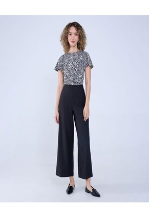 Camiseta Para Mujer Manga Corta Color Negro Marca Ostu #40092225