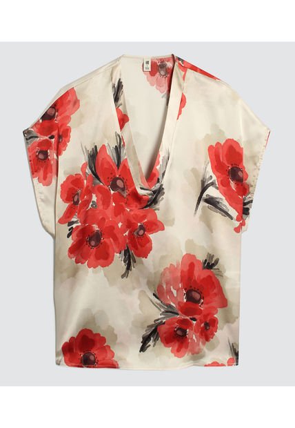 Blusa Para Mujer Manga Corta Color Rojo Marca Ostu #40121000