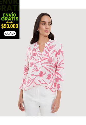 Blusa Para Mujer Manga 3/4 Color Rojo Marca Ostu #40121180 Ostu