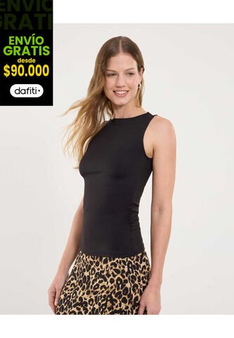 Camiseta Para Mujer Manga Sisa Cuello Redondo Color Negro Marca Ostu #40092513 Ostu