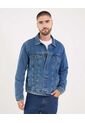 Chaqueta Para Hombre Trucker Color Azul Medio Marca Ostu #60080148 de Ostu