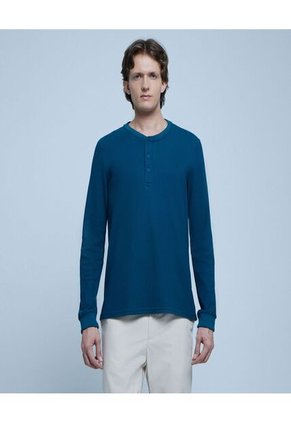 Camiseta Para Hombre Manga Larga Color Azul  Marca Ostu #60091196