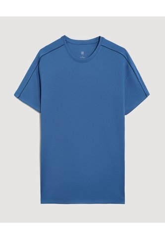 Camiseta Texturizada Con Cortes  Para Hombre Azul Ostu Ostu