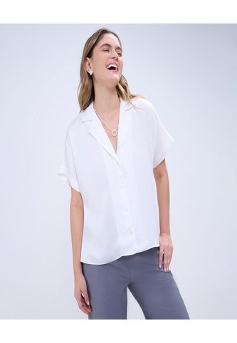 Camisa Para Mujer Manga Corta Color Crudo Marca Ostu #40010273 Ostu