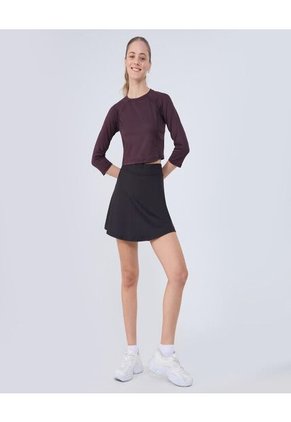 Crop Top Para Mujer Manga 3/4 Color Café  Marca Ostu #40092292