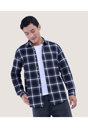 Camisa Para Hombre Manga Larga Sin Bolsillo Color Negro Marca Ostu #60010741