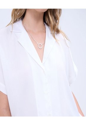 Camisa Para Mujer Manga Corta Color Crudo Marca Ostu #40010273