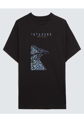 Camiseta Para Niño Manga Corta Color Negro Marca Ostu #80090237