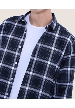 Camisa Para Hombre Manga Larga Sin Bolsillo Color Negro Marca Ostu #60010741