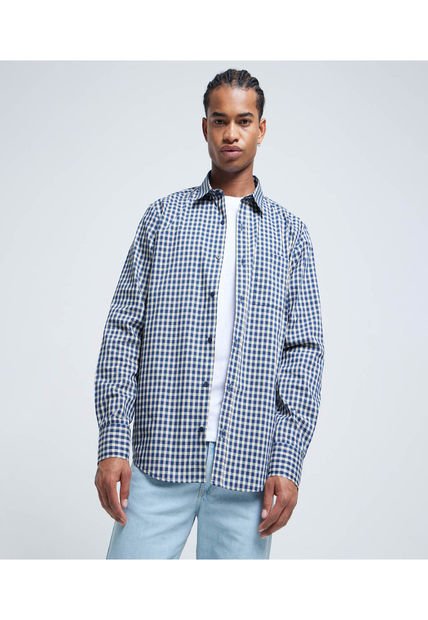 Camisa Para Hombre Manga Larga Con Bolsillo Color Mostaza Marca Ostu #60010668