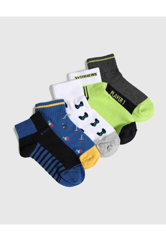 Medias Infantil Niño Tobillera Color Negro Marca Ostu #80980125 Ostu