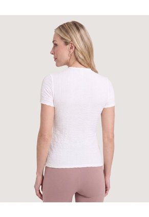 Camiseta Con Textura  Para Mujer Crema Ostu
