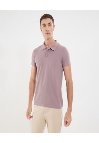 Polo Para Hombre Cuello Tejido Sin Bolsillo Color Morado Marca Ostu #60110796 Ostu
