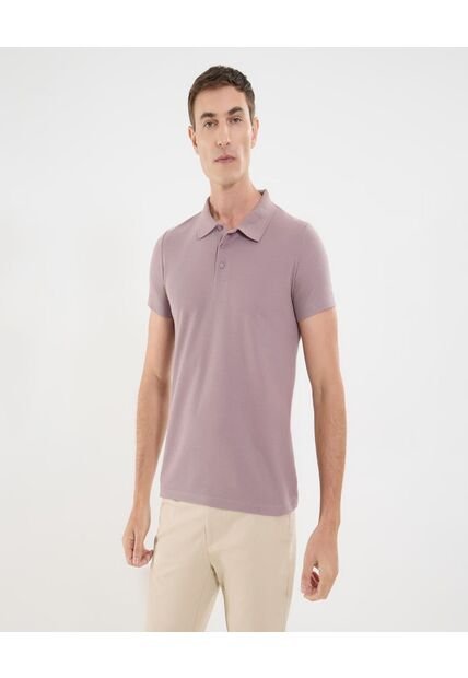 Polo Para Hombre Cuello Tejido Sin Bolsillo Color Morado Marca Ostu #60110796