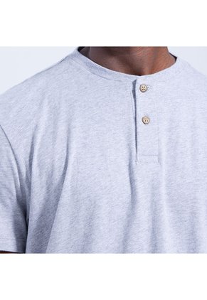 Camiseta Para Hombre Manga Larga Cuello Henley Color Gris Marca Ostu #60090839