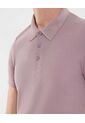 Polo Para Hombre Cuello Tejido Sin Bolsillo Color Morado Marca Ostu #60110796 de Ostu