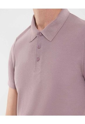 Polo Para Hombre Cuello Tejido Sin Bolsillo Color Morado Marca Ostu #60110796