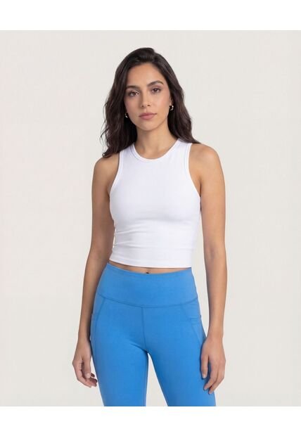 Camiseta  Para Mujer Manga Sisa Cuello Redondo Color Blanco Marca Ostu #40092792