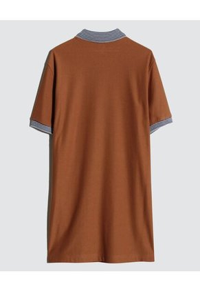 Polo Para Hombre Cuello Tejido Sin Bolsillo Color Mostaza Marca Ostu #60110722