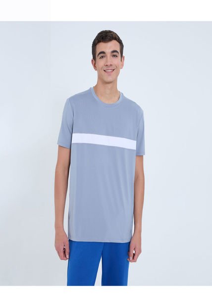 Camiseta Para Hombre Manga Corta Cuello Redondo Color Gris Marca Ostu #60091616