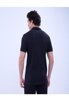 Polo Para Hombre Cuello Tejido Sin Bolsillo Color Negro Marca Ostu #60110724