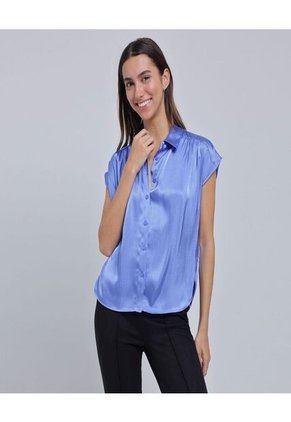 Blusa Para Mujer Manga Sisa Color Azul Marca Ostu #40121015