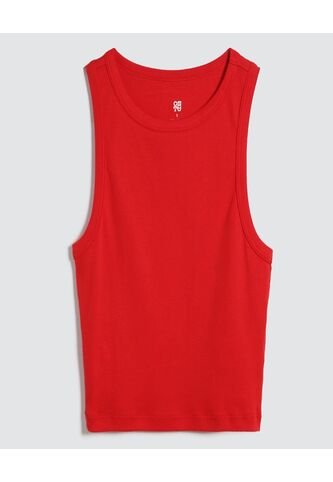 Camiseta Para Mujer Crop Top Manga Sisa Color Rojo Marca Ostu #40092009 Ostu