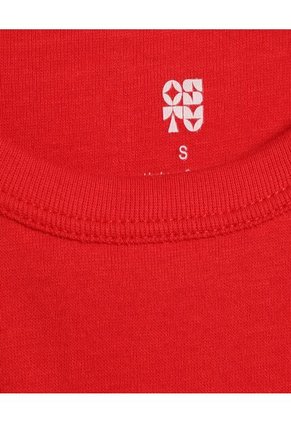 Camiseta Para Mujer Crop Top Manga Sisa Color Rojo Marca Ostu #40092009