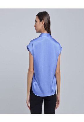 Blusa Para Mujer Manga Sisa Color Azul Marca Ostu #40121015