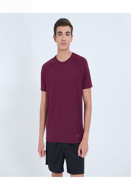 Camiseta Para Hombre Manga Corta Cuello Redondo Color Vino Marca Ostu #60091623
