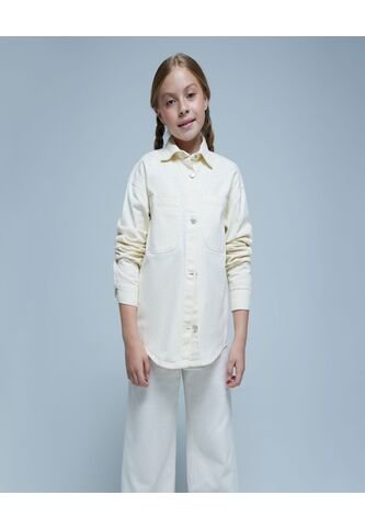 Camisa Para Niña Manga Larga Color Blanco Marca Ostu #90010008 Ostu
