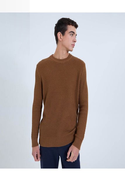 Saco Para Hombre Cuello Redondo Color Café Marca Ostu #60330047