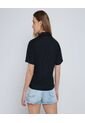 Camisa Para Mujer Manga Corta Color Negro Marca Ostu #40010207 de Ostu