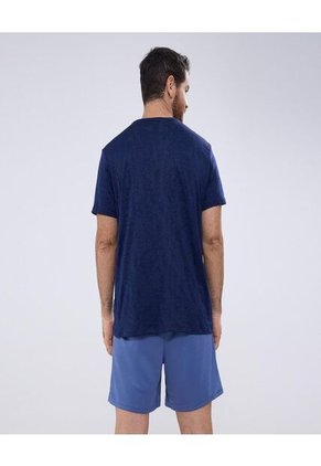 Camiseta Para Hombre Manga Corta Color Azul Oscuro Marca Ostu #60091346