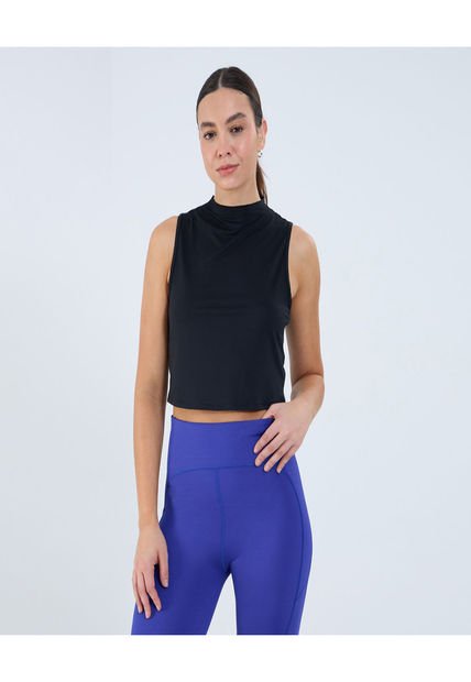 Camiseta Para Mujer Manga Sisa Cuello Alto Color Negro Marca Ostu #40092366