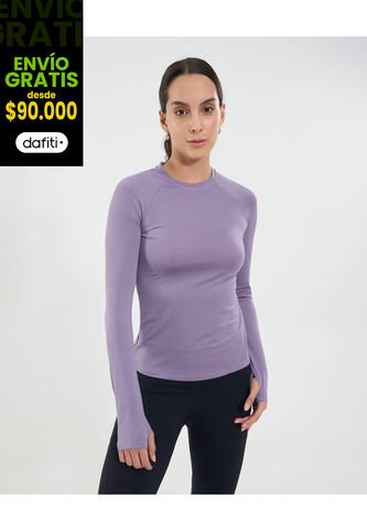 Camiseta Para Mujer Manga Larga Cuello Redondo Color Lila Marca Ostu #40092520 Ostu